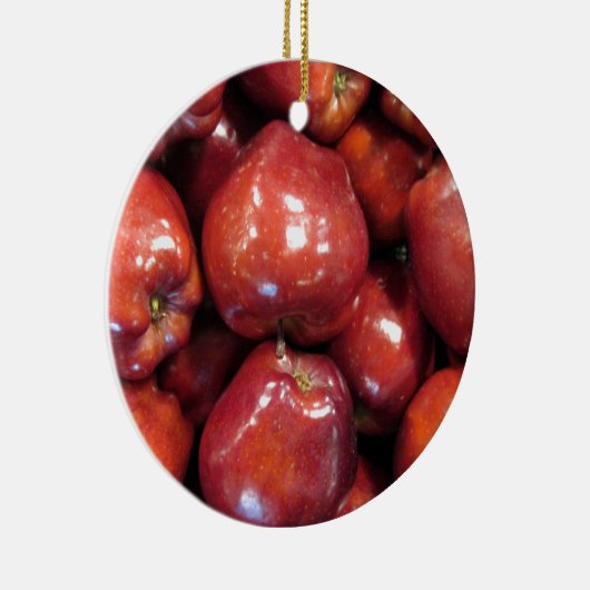 Donkerrode appels keramisch ornament (Rechts)