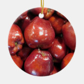 Donkerrode appels keramisch ornament (Voorkant)