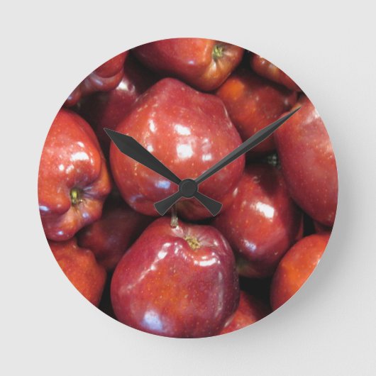 Donkerrode appels ronde klok (Voorkant)