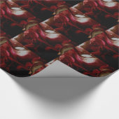 Donkerrode blaadolie cadeaupapier (Hoek)