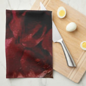 Donkerrode blaadolie theedoek (Quarter Fold)