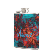 Donkerrode blauwe textuur, getextureerd, zacht mar heupfles (Links)