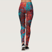 Donkerrode blauwe textuur, getextureerd, zacht mar leggings (Achterkant)