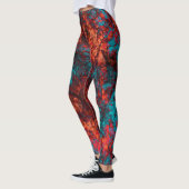 Donkerrode blauwe textuur, getextureerd, zacht mar leggings (Links)