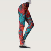 Donkerrode blauwe textuur, getextureerd, zacht mar leggings (Rechts)