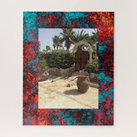 Donkerrode blauwe textuur, getextureerd, zacht mar legpuzzel (Verticaal)