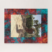 Donkerrode blauwe textuur, getextureerd, zacht mar legpuzzel (Horizontaal)