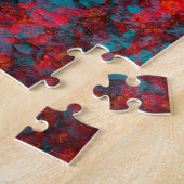 Donkerrode blauwe textuur, getextureerd, zacht mar legpuzzel (Zijkant)