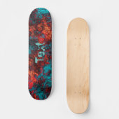 Donkerrode blauwe textuur, getextureerd, zacht mar persoonlijk skateboard (Voorkant)