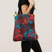 Donkerrode blauwe textuur, getextureerd, zacht mar tote bag (Dichtbij)