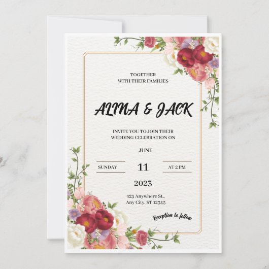 Donkerrode Bloedweddenschap Kaart (Voorkant)