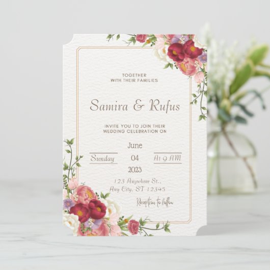 Donkerrode Bloedweddenschap Kaart (Staand voorkant)