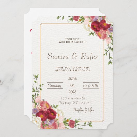 Donkerrode Bloedweddenschap Kaart (Voorkant / Achterkant)