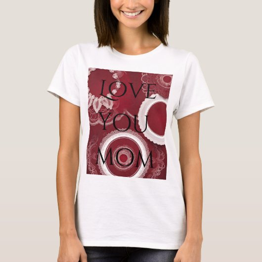 Donkerrode bloem AI-kunst T-shirt (Voorkant)