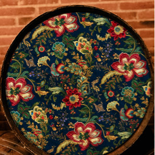 Donkerrode bloemen Chinoiserie Decoupage Tissuepapier