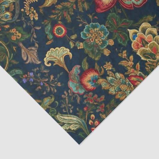 Donkerrode bloemen Chinoiserie Decoupage Tissuepapier (Detail)