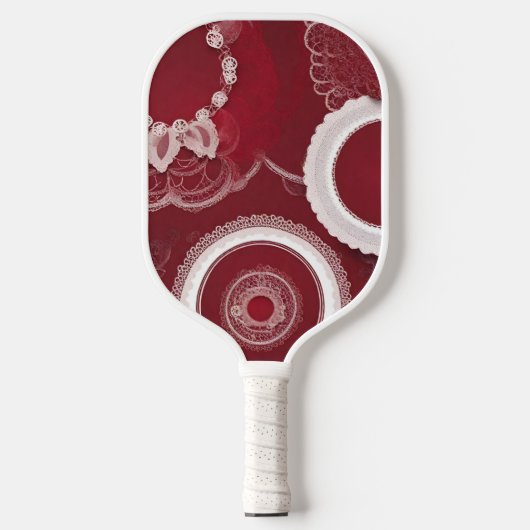 Donkerrode Bloemen Pickleball Paddle (Voorkant)