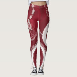 Donkerrode Bloemenkant AI art Leggings