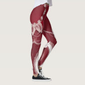 Donkerrode Bloemenkant AI art Leggings (Rechts)