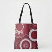 Donkerrode Bloemenkant AI art Tote Bag (Voorkant)