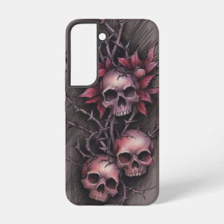 Donkerrode bloemenkunst samsung galaxy hoesje