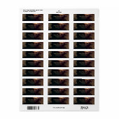 Donkerrode bloemgotische boho retouradres etiket (Full Sheet)