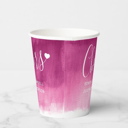 Donkerrode bruine abstracte bruiloft papieren bekers (Rechts)