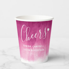 Donkerrode bruine abstracte bruiloft papieren bekers