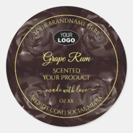 Donkerrode bruine vlekvormende Rozen Productlabels Ronde Sticker