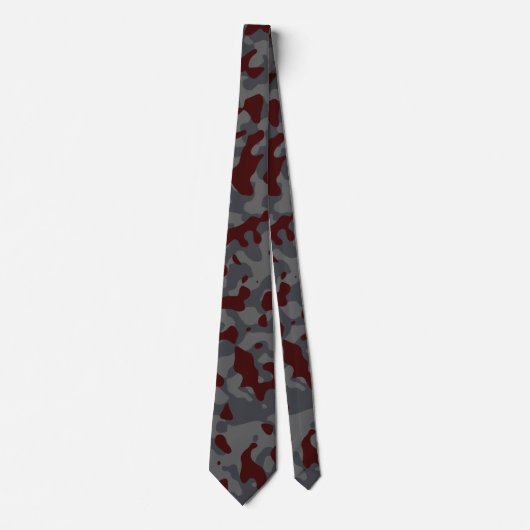 Donkerrode camouflage in grijs stropdas (Voorkant)