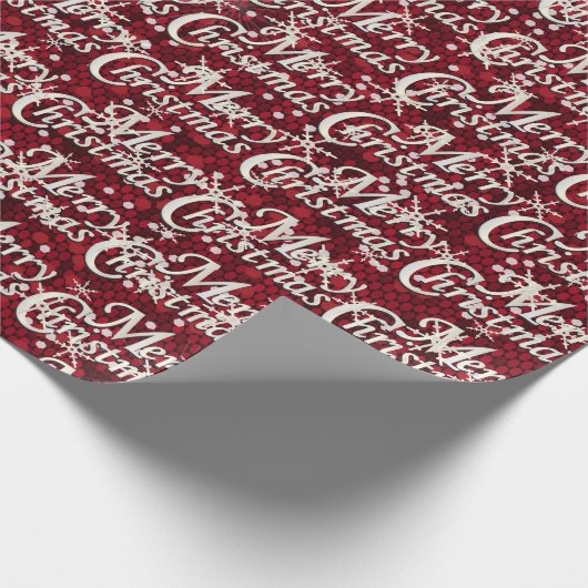 Donkerrode Confetti kerst Cadeaupapier (Hoek)