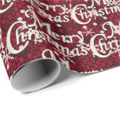 Donkerrode Confetti kerst Cadeaupapier (Rol Hoek)