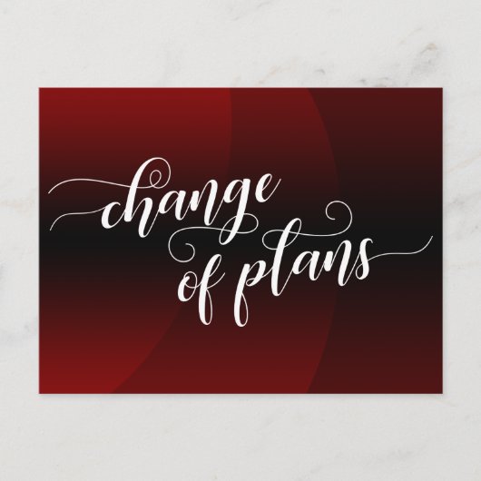Donkerrode curve Verandering van plannen Uitgestel Briefkaart (Voorkant)