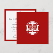 Donkerrode dubbele geluk - Rond Kaart (Voorkant / Achterkant)