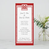 Donkerrode dubbele gelukzaligheid - Fancy Kaart (Staand voorkant)