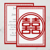 Donkerrode dubbele gelukzaligheid - Fancy Kaart (Voorkant / Achterkant)