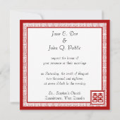 Donkerrode dubbele gelukzaligheid - Fancy Kaart (Achterkant)