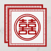 Donkerrode dubbele gelukzaligheid - Fantasie Kaart (Voorkant / Achterkant)