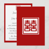 Donkerrode dubbele gelukzaligheid - vierkant kaart (Voorkant / Achterkant)