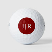 Donkerrode effen kleur gepersonaliseerd golfballen (Voorkant)