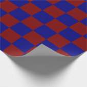 Donkerrode en blauwe rechthoeken cadeaupapier (Hoek)