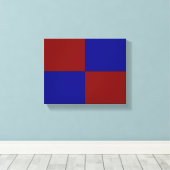 Donkerrode en blauwe rechthoeken canvas afdruk (Insitu (Houten vloer))