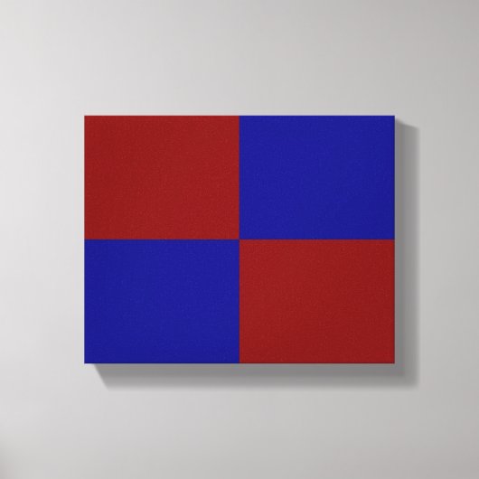 Donkerrode en blauwe rechthoeken canvas afdruk (Voorkant)