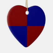 Donkerrode en blauwe rechthoeken keramisch ornament (Rechts)