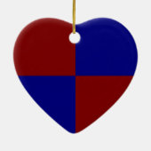 Donkerrode en blauwe rechthoeken keramisch ornament (Achterkant)