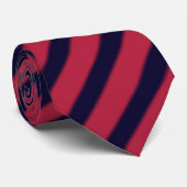 Donkerrode en blauwe strips stropdas (Opgerold)