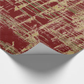 Donkerrode en gouden moderne kunst cadeaupapier (Hoek)