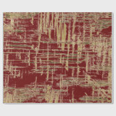 Donkerrode en gouden moderne kunst cadeaupapier (Vlak)