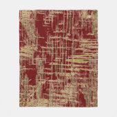 Donkerrode en gouden moderne kunst fleece deken (Voorkant)