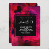 Donkerrode en Paarse Abstracte verjaardag Kaart (Voorkant / Achterkant)